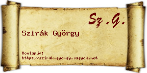 Szirák György névjegykártya