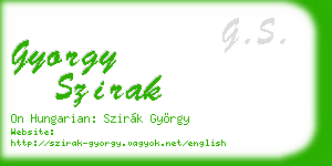 gyorgy szirak business card